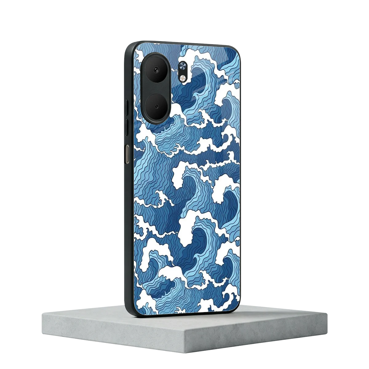 Waves Art oppo a5x 5g mobile cover | shockproof glass phone case