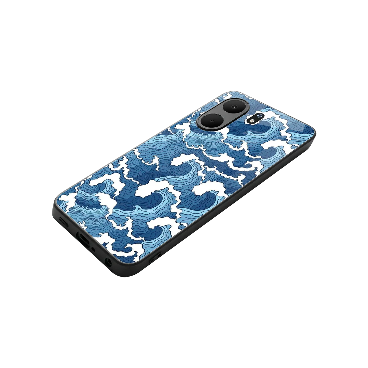 Waves Art stylish phone case for oppo a5x 5g | glossy glass and slim fit