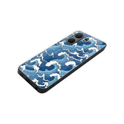 Waves Art stylish phone case for oppo a5x 5g | glossy glass and slim fit