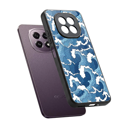 Waves Art sleek oppo f29 5g cover with tempered glass back and TPU edges