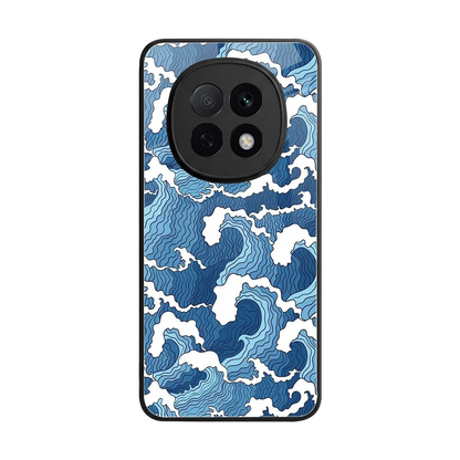 Waves Art back phone cover | glass case for oppo f29 pro 5g