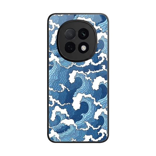 Waves Art back phone cover | glass case for oppo f29 pro 5g