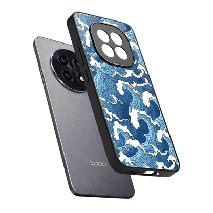 Waves Art sleek oppo f29 pro 5g cover with tempered glass back and TPU edges
