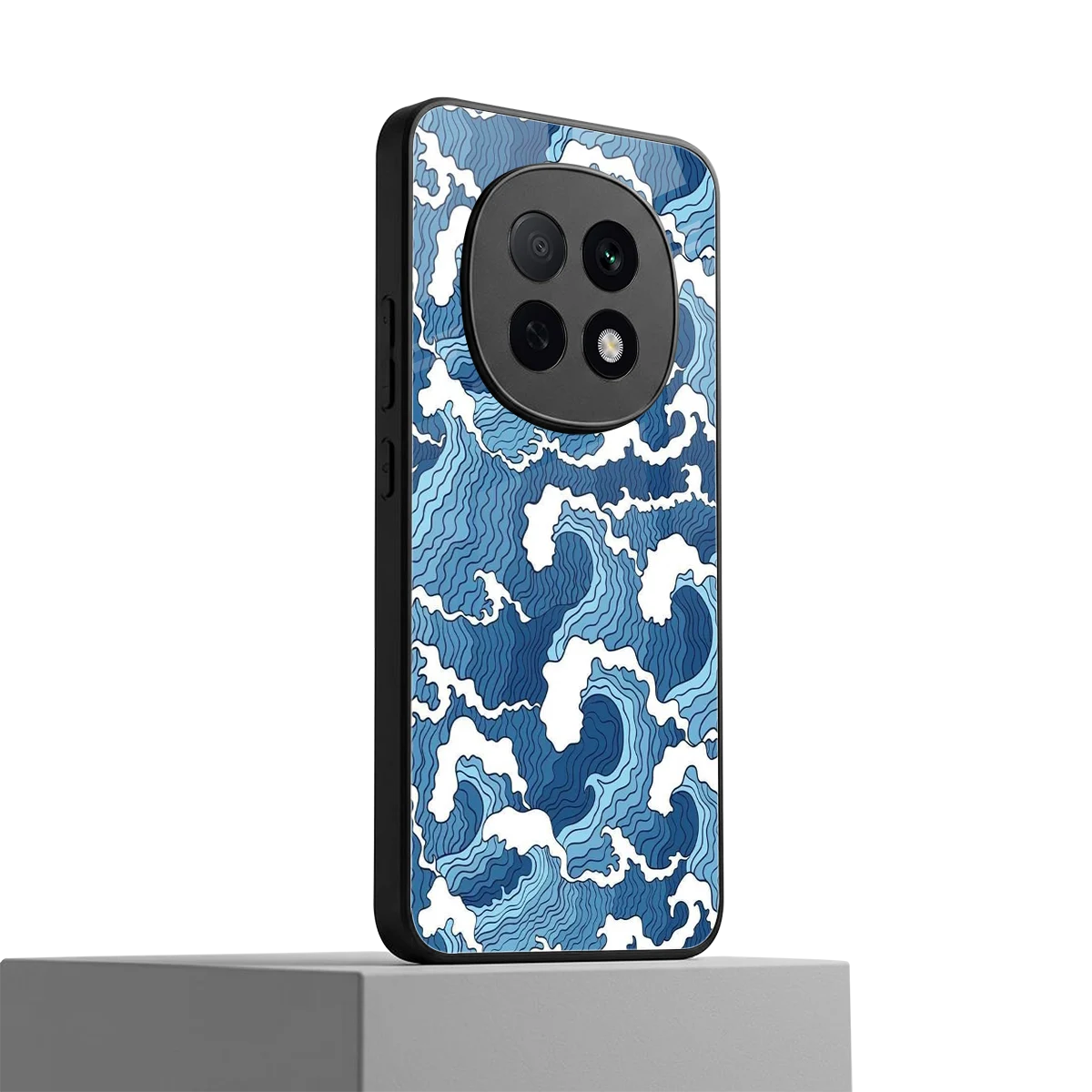 Waves Art oppo f29 pro 5g mobile cover | shockproof glass phone case