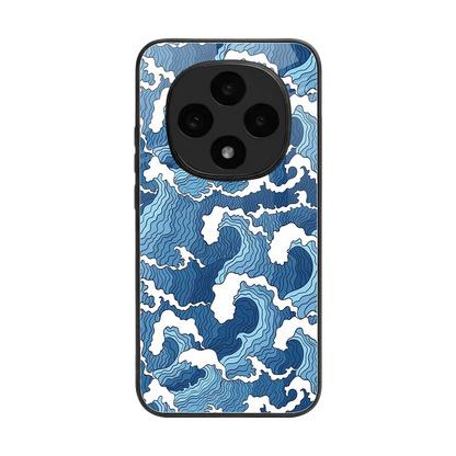 Waves Art back phone cover | glass case for oppo f31 pro 5g