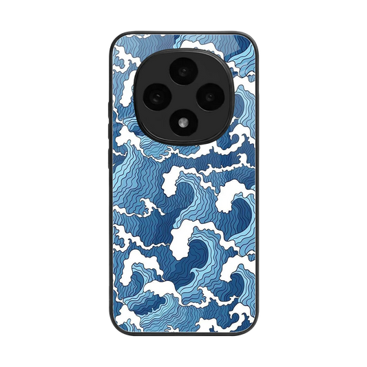 Waves Art back phone cover | glass case for oppo f31 pro 5g