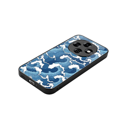 Waves Art stylish phone case for oppo f31 pro 5g | glossy glass and slim fit