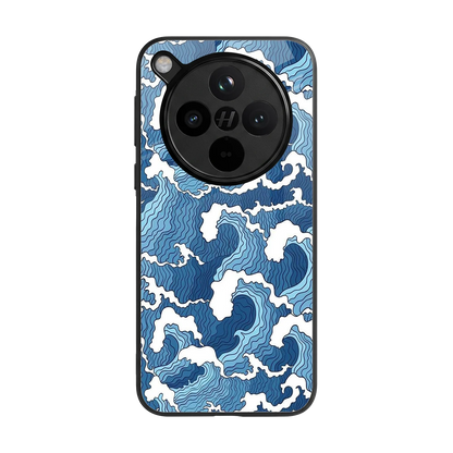 Waves Art back phone cover | glass case for oppo find x8