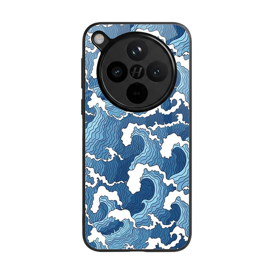 Waves Art back phone cover | glass case for oppo find x8
