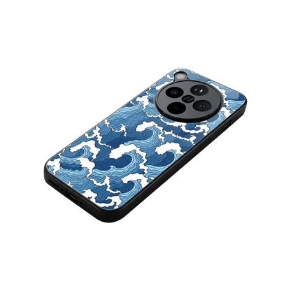Waves Art stylish phone case for oppo find x8 | glossy glass and slim fit
