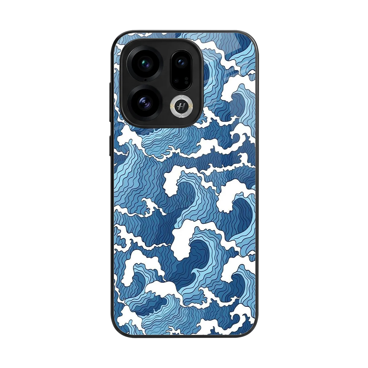 Waves Art back phone cover | glass case for oppo find x9