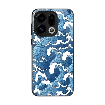 Waves Art back phone cover | glass case for oppo find x9