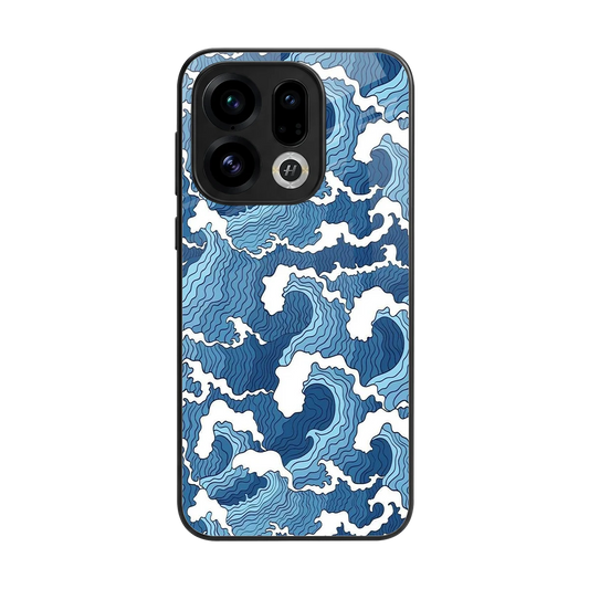 Waves Art back phone cover | glass case for oppo find x9