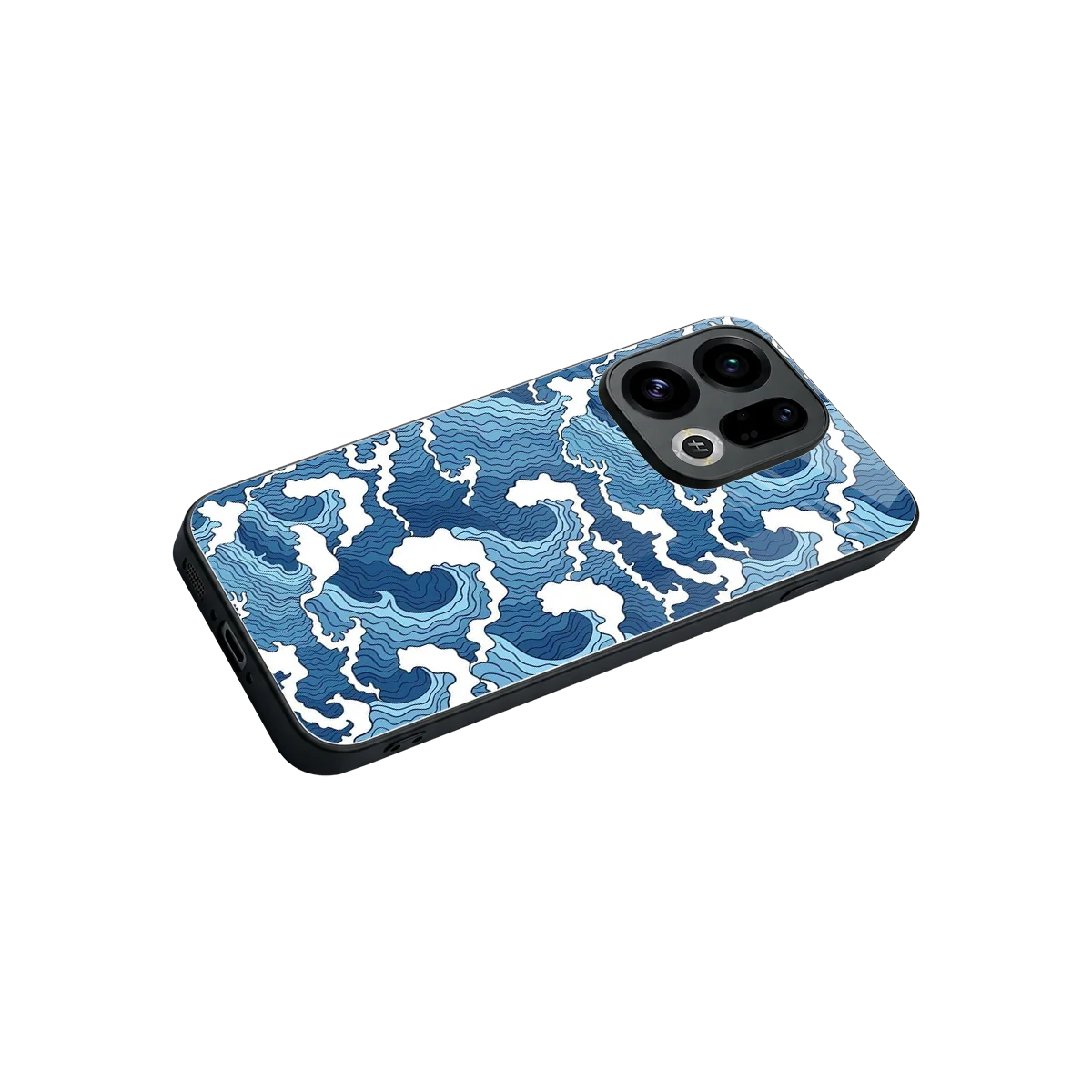 Waves Art stylish phone case for oppo find x9 | glossy glass and slim fit