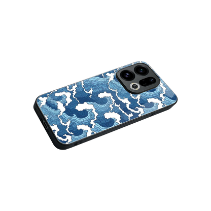 Waves Art stylish phone case for oppo find x9 | glossy glass and slim fit