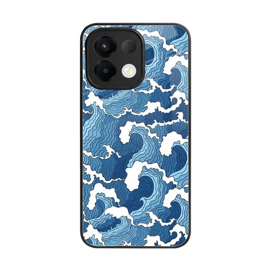 Waves Art back phone cover | glass case for oppo k13 5g