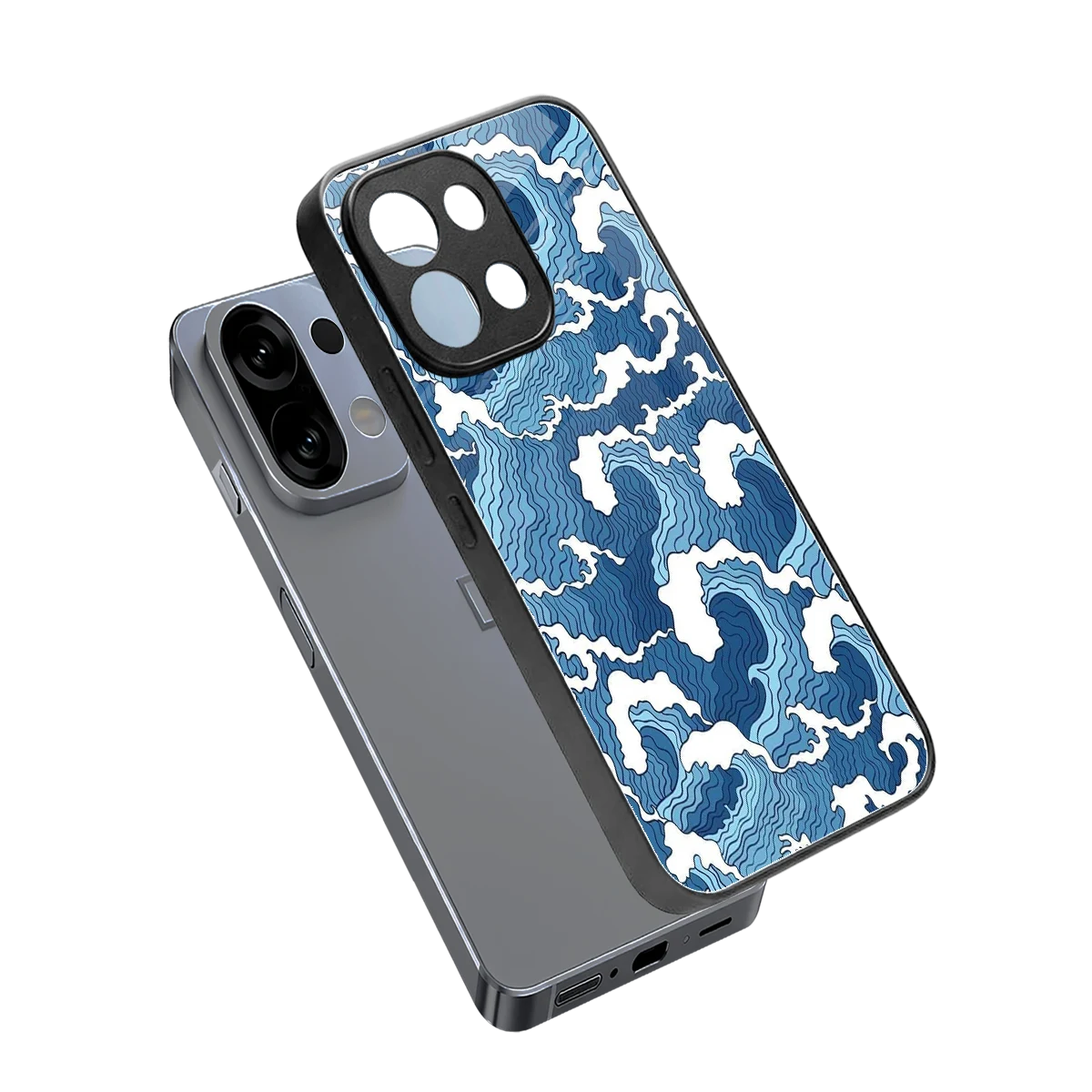 Waves Art sleek oppo k13 5g cover with tempered glass back and TPU edges