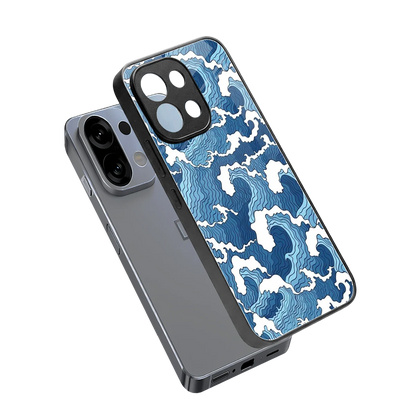 Waves Art sleek oppo k13 5g cover with tempered glass back and TPU edges