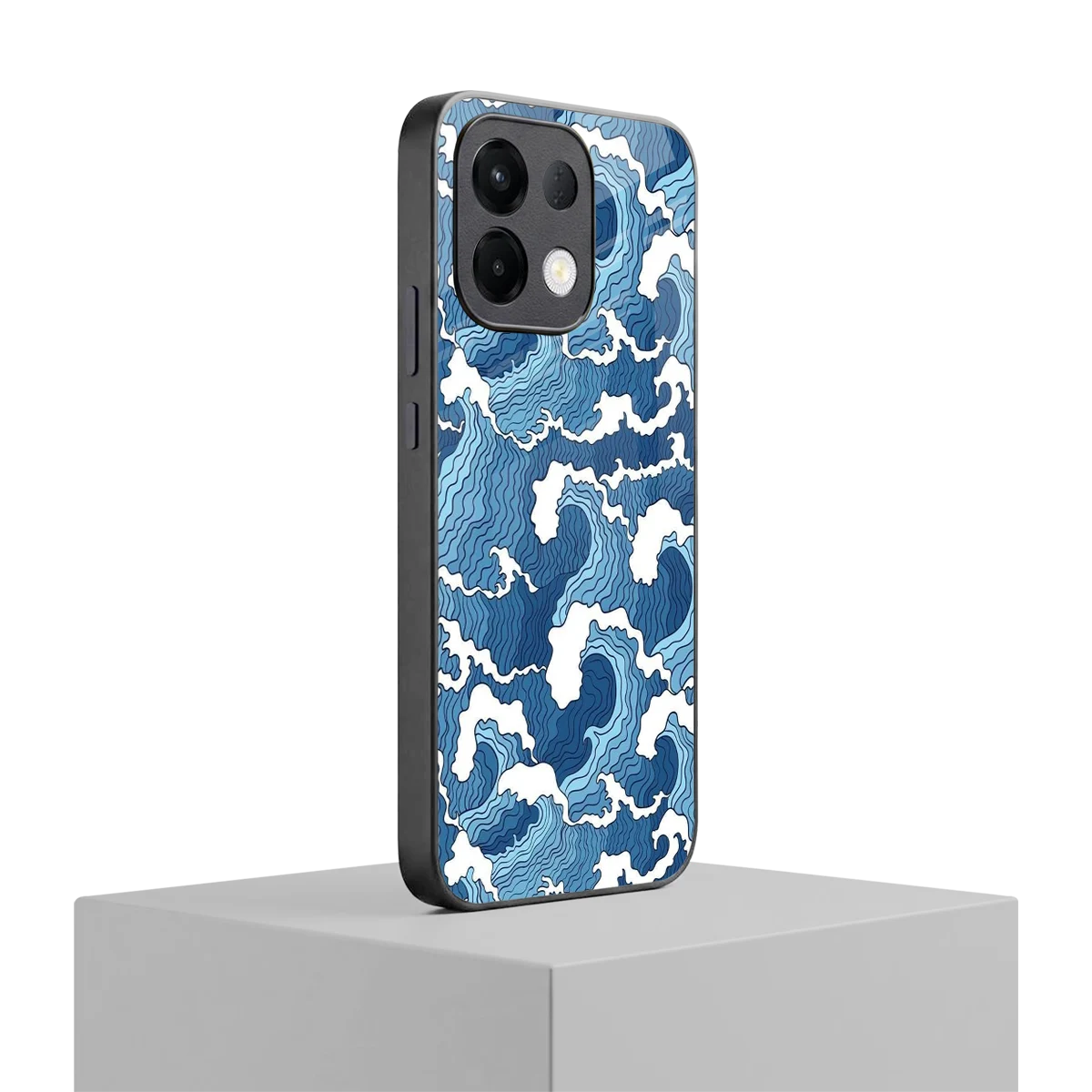 Waves Art oppo k13 5g mobile cover | shockproof glass phone case