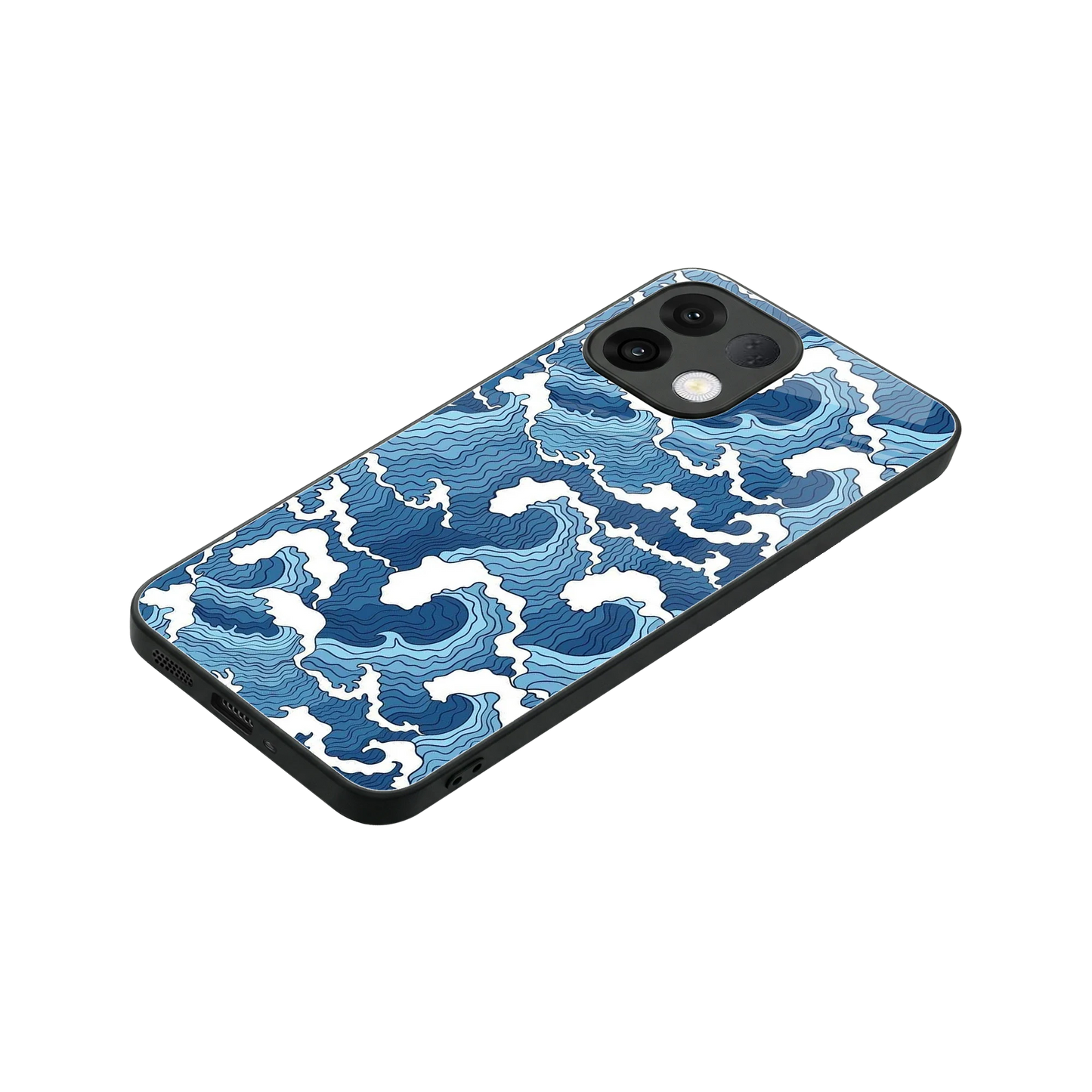 Waves Art stylish phone case for oppo k13 5g | glossy glass and slim fit