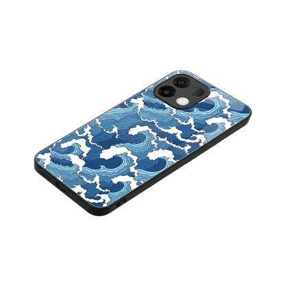 Waves Art stylish phone case for oppo k13 5g | glossy glass and slim fit