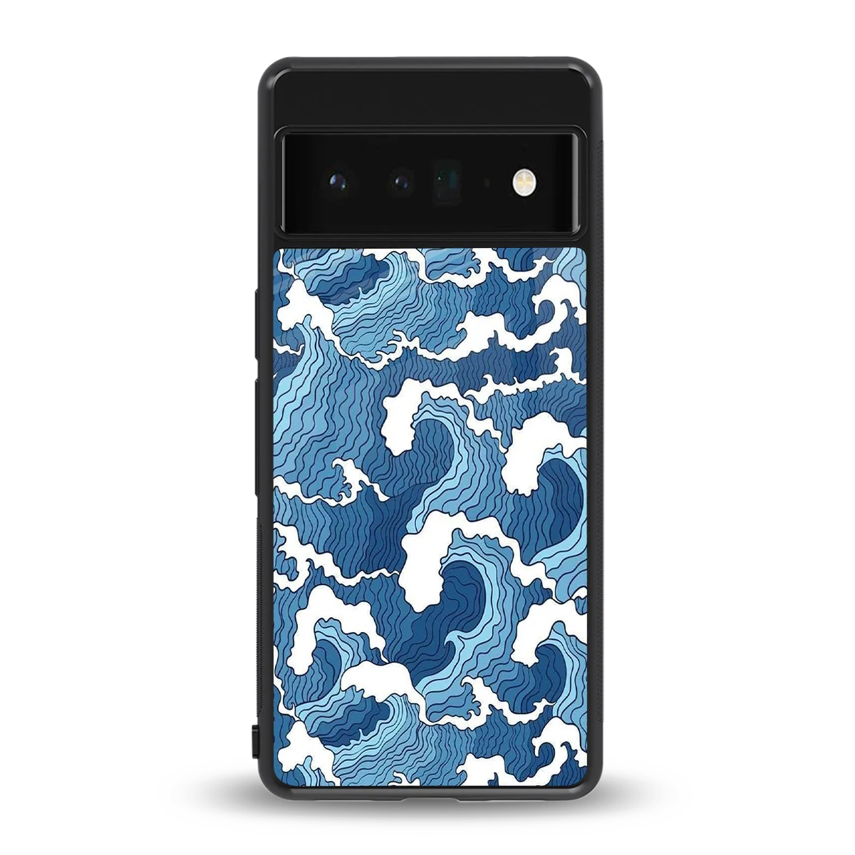 Waves Art back phone cover | glass case for google pixel 6 pro