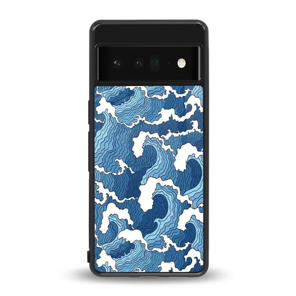 Waves Art back phone cover | glass case for google pixel 6 pro