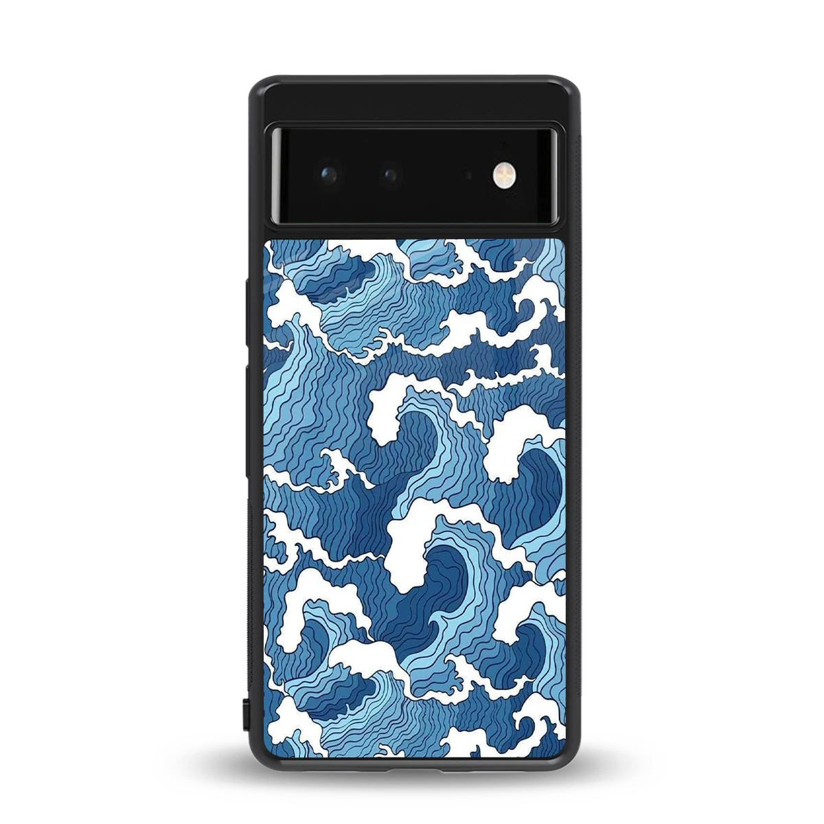 Waves Art back phone cover | glass case for google pixel 6a