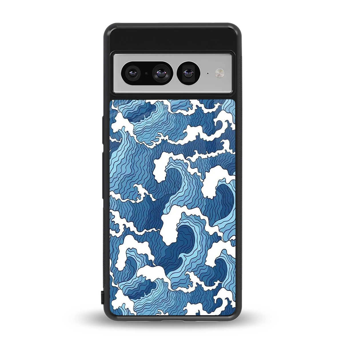 Waves Art back phone cover | glass case for google pixel 7 pro