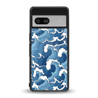 Waves Art back phone cover | glass case for google pixel 7a