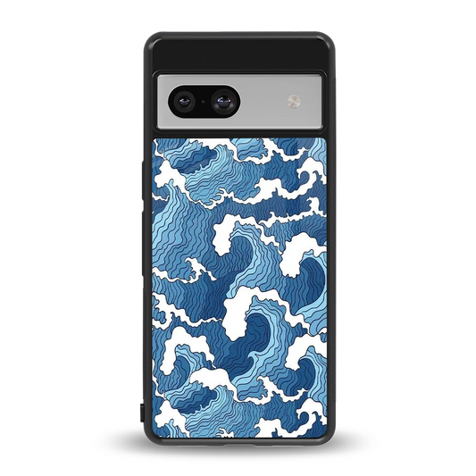 Waves Art back phone cover | glass case for google pixel 7