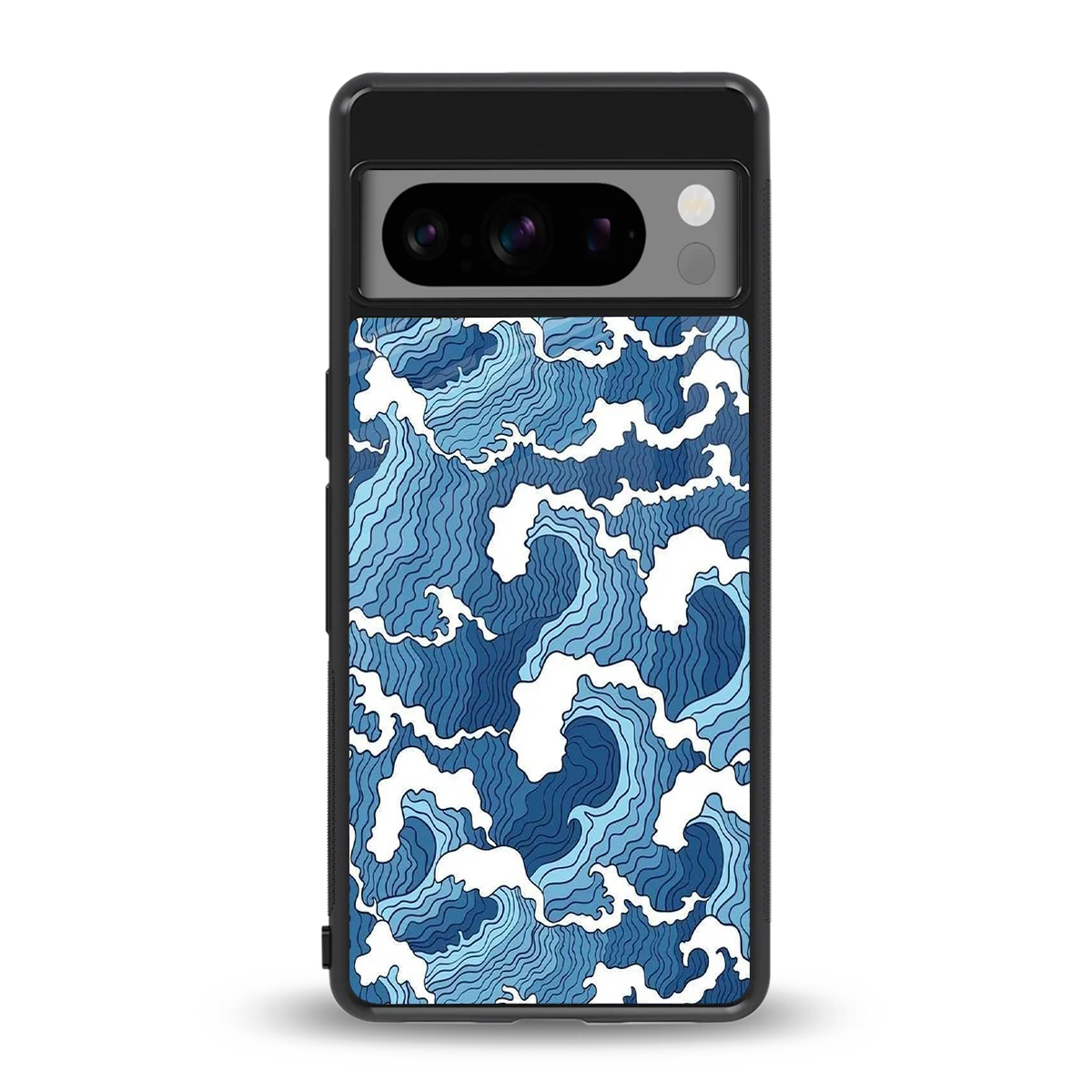 Waves Art back phone cover | glass case for google pixel 8 pro