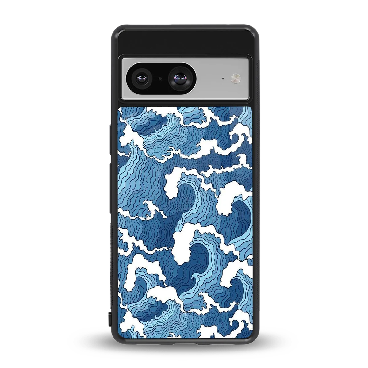 Waves Art back phone cover | glass case for google pixel 8
