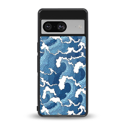 Waves Art back phone cover | glass case for google pixel 8