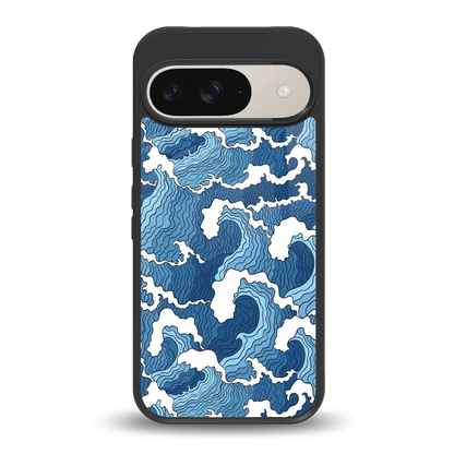 Waves Art back phone cover | glass case for google pixel 9