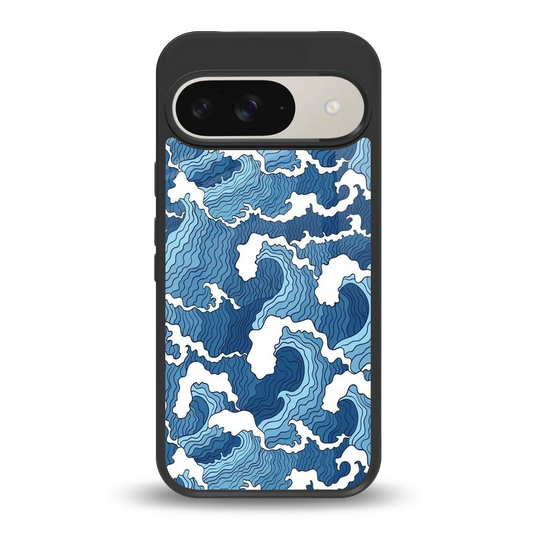 Waves Art back phone cover | glass case for google pixel 9