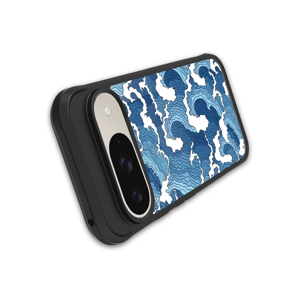 Waves Art stylish phone case for google pixel 9 | glossy glass and slim fit