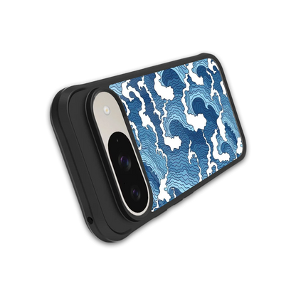 Waves Art stylish phone case for google pixel 9 | glossy glass and slim fit