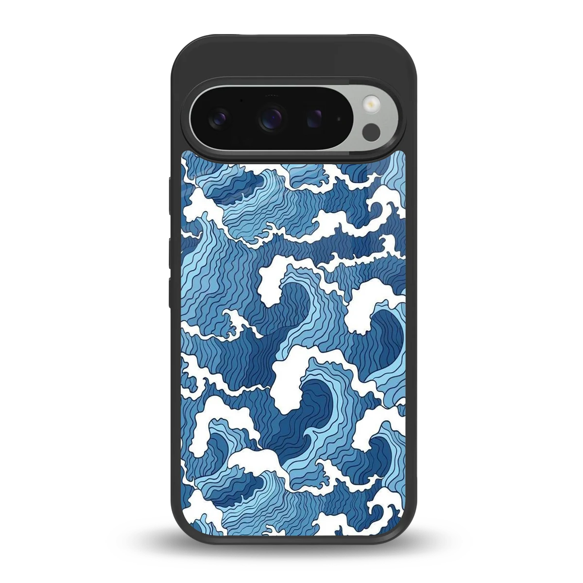Waves Art back phone cover | glass case for google pixel 9 pro