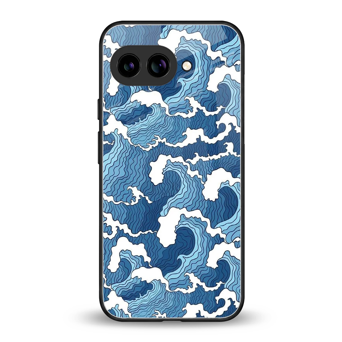 Waves Art back phone cover | glass case for google pixel 10a