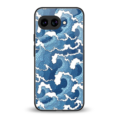 Waves Art back phone cover | glass case for google pixel 10a