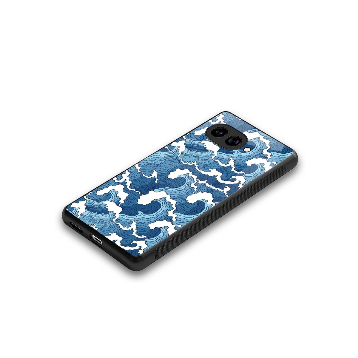 Waves Art stylish phone case for google pixel 10a | glossy glass and slim fit