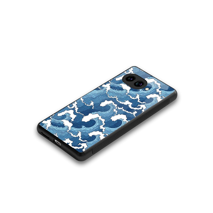 Waves Art stylish phone case for google pixel 10a | glossy glass and slim fit