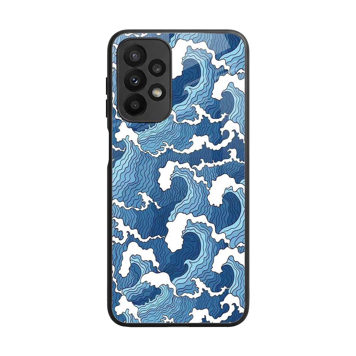 Waves Art back phone cover | glass case for samsung galaxy a23