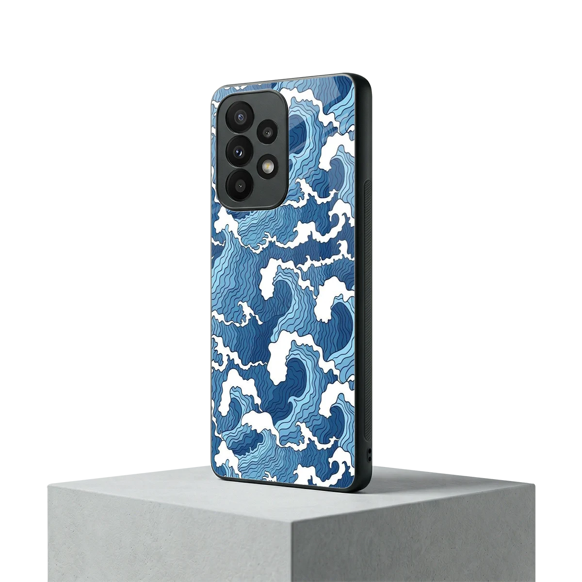 Waves Art samsung galaxy a23 mobile cover | shockproof glass phone case