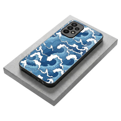Waves Art stylish phone case for samsung galaxy a23 | glossy glass and slim fit