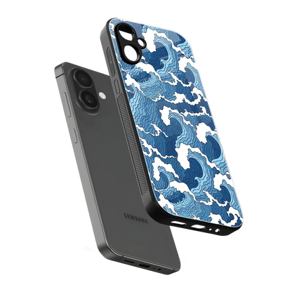 Waves Art sleek samsung galaxy a06 5g cover with tempered glass back and TPU edges