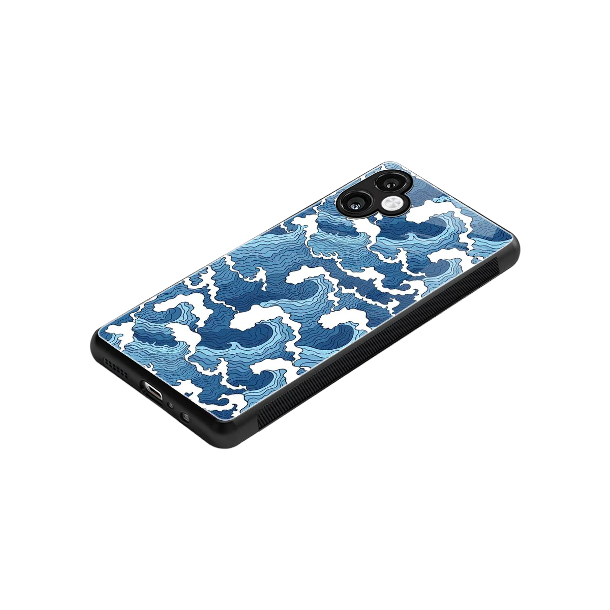 Waves Art stylish phone case for samsung galaxy a06 5g | glossy glass and slim fit