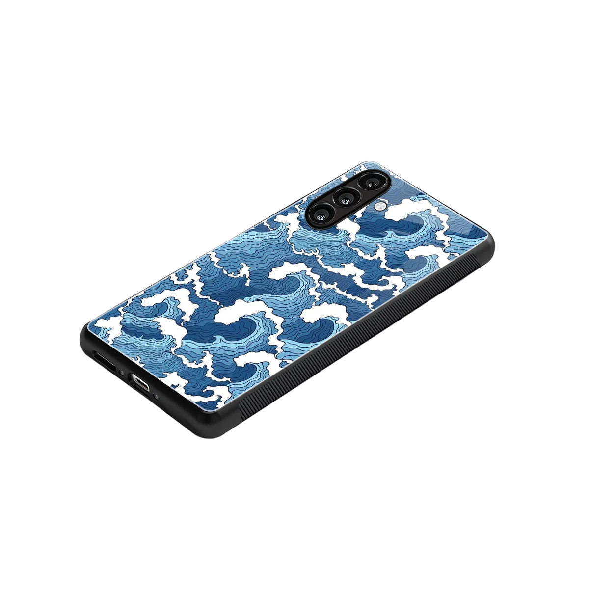 Waves Art stylish phone case for samsung galaxy a37 5g | glossy glass and slim fit