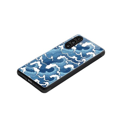 Waves Art stylish phone case for samsung galaxy a37 5g | glossy glass and slim fit